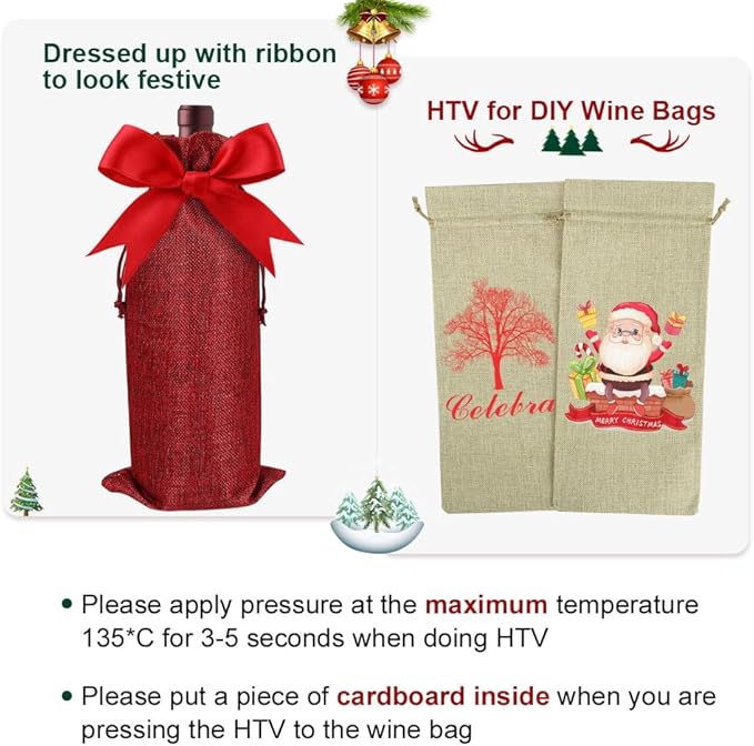 Shintop 10pcs Jute Wine Bags, 14.4 x 5.6 inches Hessian Wine Bottle Gift Bags with Drawstring （5 colors）