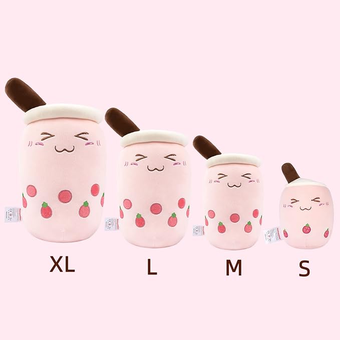 Niuniu Daddy Boba Stuffed Toy, Pink Milk Tea Plushie, Soft Polyester Plush, Cuddle Pillow, Great Gift for Birthday/Christmas