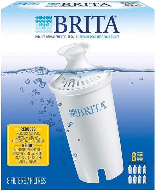 Brita Pitcher Replacement Filters,white,8 pack