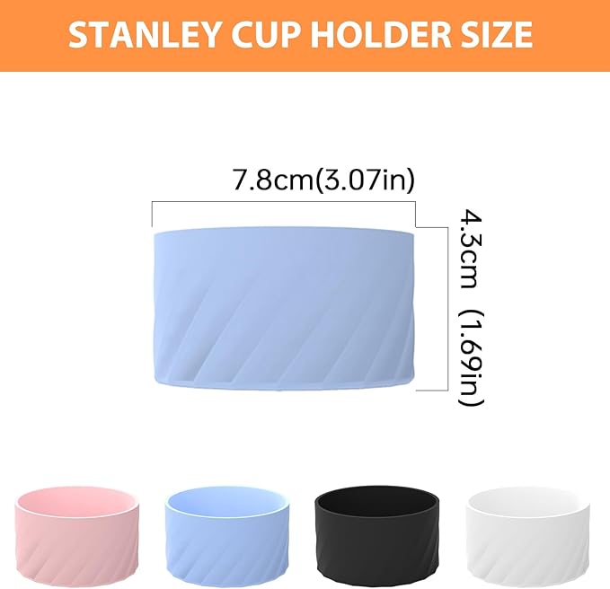 Kleeblatt White Silicone Boot For Stanley 40 Oz Tumbler, Stanley Cup Sleeve, Owala Water Bottle 24/32oz Boot Accessories, Stanley Cup Bottom Protector, Stanley Bottom Cover, Hydro Flask Boot