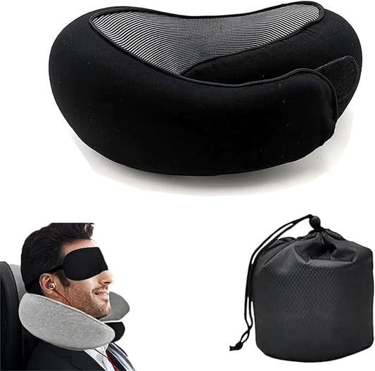 Travel Pillows for Airplanes,2024 New Travel Pillow,Travel Neck Pillow Neck Pillow Airplane Memory Foam Travel Pillow Neck Pillow for Traveling Suitable for Airplanes,Offices and Cars（Black）