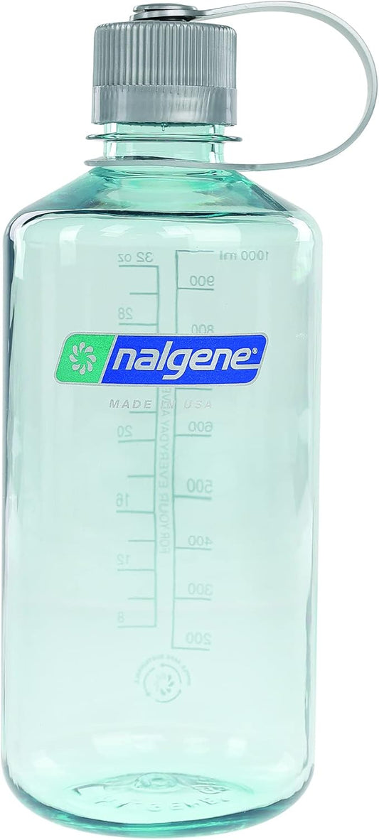 Nalgene Sustain Tritan BPA-Free Water Bottle Made with Material Derived from 50% Plastic Waste, 32 OZ, Narrow Mouth, Seafoam