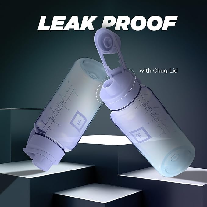 IRON °FLASK Clear Tritan Trekker Water Bottle with Chug Lid - Leak Proof & Lightweight for Gym, Hiking, Sports - Dishwasher Safe, BPA Free Plastic - Cotton Candy, 32 Oz