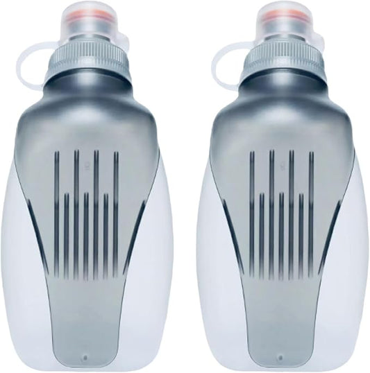Water Bottle for Running No Bounce Water Bottle with Clip and Cover Cap,BPA-Free Plastic, 8.8oz (250ml) for Running/Marathon/Walking/Hiking/Cycling/Trail/Skiing (2 Pack)