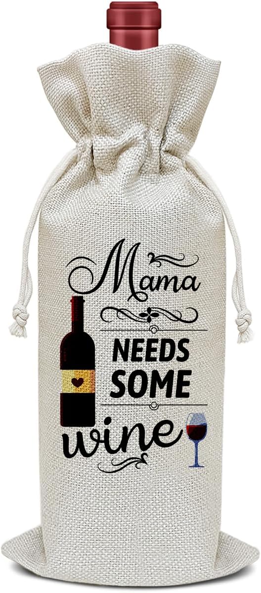 Mama Wine Bag, Mom Gifts Birthday Gifts for Mom Mother Wife Aunt, Retirement Gift Wine Bag Party Favor Wine Champagne Gift Bag With Drawstring -27