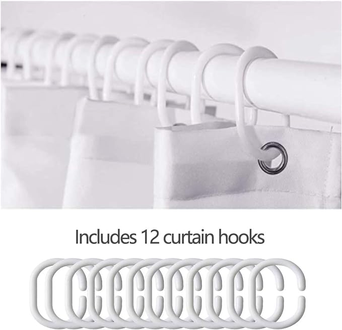 Feelyou Damask Pattern Shower Curtain 72"x72" Kids White Vintage Floral Bathroom Shower Curtain Set for Boys Girls Teens Black Geometric Stripe Bath Curtain Baroque Style Bathroom Accessories