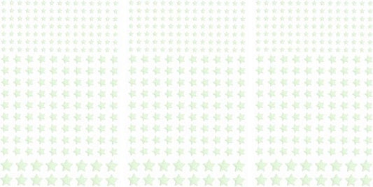 MECCANIXITY Glow in The Dark Stars Decals Decor Green Wall Stickers for Ceiling Bedroom Bedding Room 3 Set