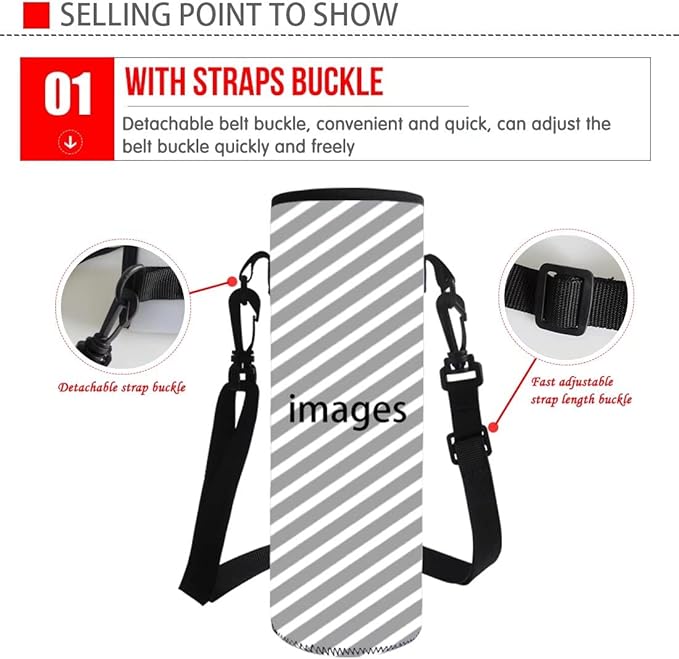 GIFTPUZZ Rainbow Tie Dye Water Bottle Carrier Pocket Neoprene Durable Machine Washable Pull On Girls Boys Bottle Sleeve Holder for Glass Bottles Travel Outdoor Walking Hands Free 1000-1200ml Colored