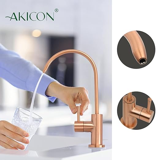 Copper Finish Kitchen Water Filter Faucet Fits Most Reverse Osmosis Units or Water Filtration System in Non-Air Gap, Only for Cold Water