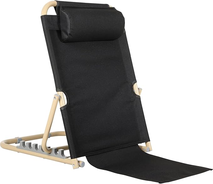 Lifting Bed Backrest Portable Folding Adjustable Sit up Back Rest Multifunction Chair for Bed Change Angle of Backrest for Elderly Patients Back Neck Lumbar Support (Black,28.4 Inch)