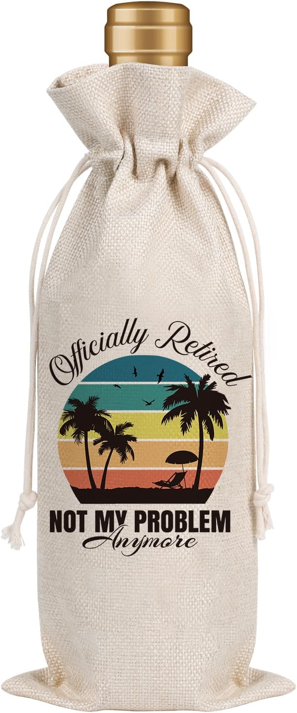 Retirement Gifts for Women Men - Retirement Wine Bag Officially Retried Gift for Teacher Retirement Travel Gifts Funny Retirement Wine Bag Gift for Retired Teachers Employees Friends Colleague
