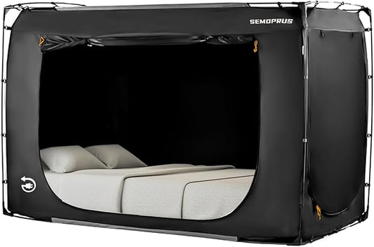 Bed Tent Twin Size, Bed Canopy Tents, Portable Sleeping Tents, Dream Tents for Adult and Kids, Breathable 70% Blackout Privacy Space, Canopy Tent for Bed with Three Doors (Mattress Not Included)