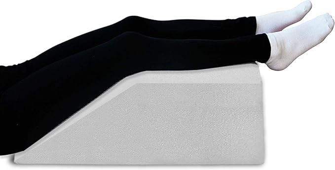 Mattress Solution 21-Inch Leg Pillow Foam Top, Relieves and Recovers Foot and Ankle Injury, Hip and Knee Pain, Multi-Purpose, Legs and Back Support, Increases Blood Flow, Promotes Breathing, White