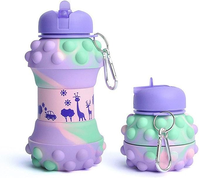 Outdoor Sports Bottle, Portable Drop-free Water Bottle, Folding Travel Mug, Silicone Folding Camping Mug with Lid, Reusable, Bpa-free, Gym, Hiking, Easy To Use, 500ml-1000ml