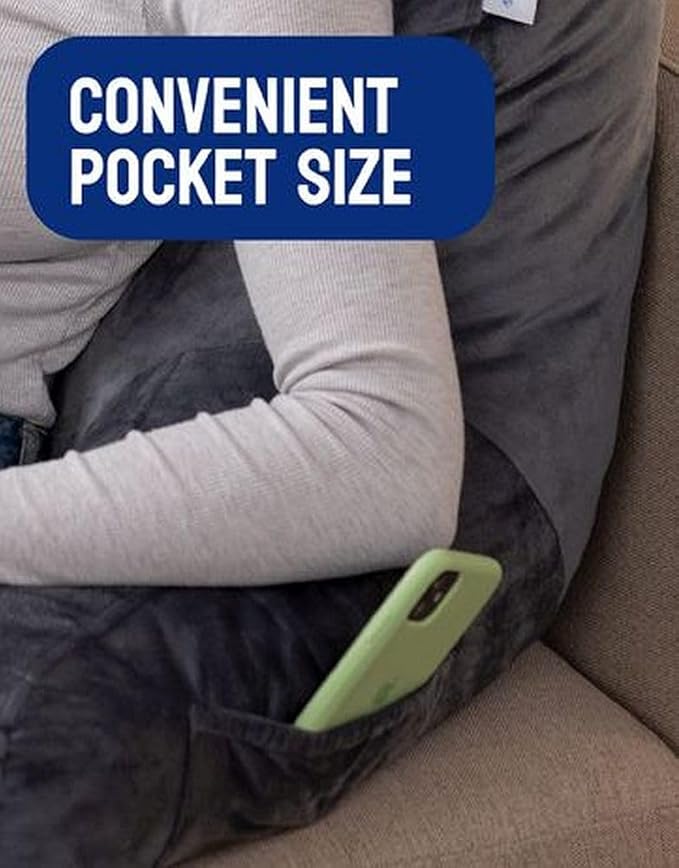 ComfortSpa Reading Pillow Replacement Cover for 19 inch Back Rest Pillow, Polyester Velour Machine Wash and Dry (Navy Blue)