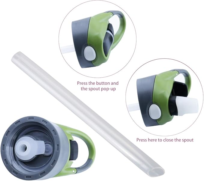 mountop Kids Water Bottle with Silicone Straw and Handle, Easy Use for Girls and Boys, BPA-free Water Bottle for Kids 14oz 400ml