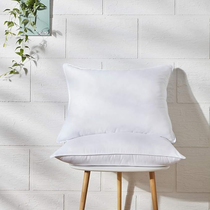 Down Alternative Bed Pillow Shams Insert for Sleeping, Standard Size 20 x 26 in Set of 2, Support Luxury Plush Dorm Pillows for Stomach, Side or Back Sleeper, 2 Pack