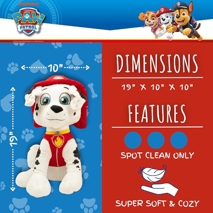 Paw Patrol Marshall Kids Bedding Super Soft Plush Cuddle Pillow Buddy, One Size, (Official) Nickelodeon Product By Franco