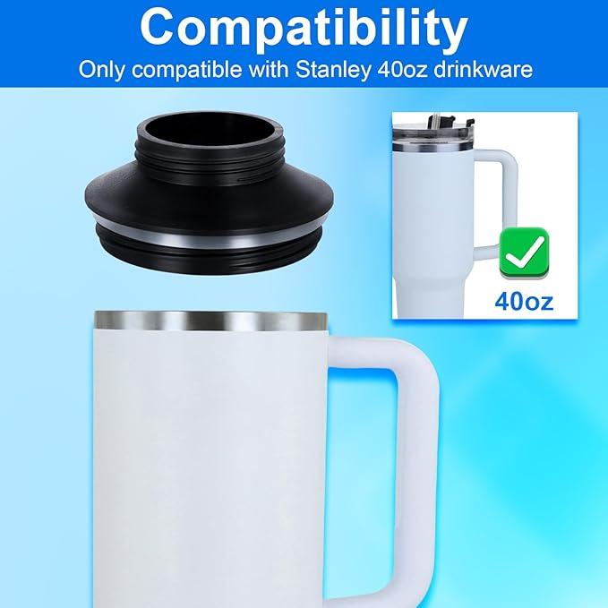 Bottle Adapter, Plastic Water Bottle Adapter Water Bottle Tops Leak Proof Bottle Lid Adapter for Stanley 40oz