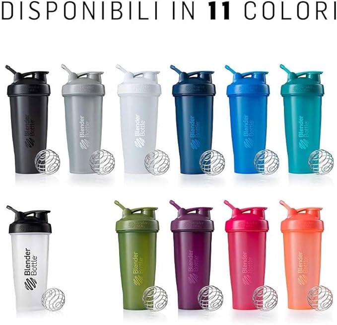 BlenderBottle Classic Shaker Bottle Perfect for Protein Shakes and Pre Workout, Black, 20 Ounce