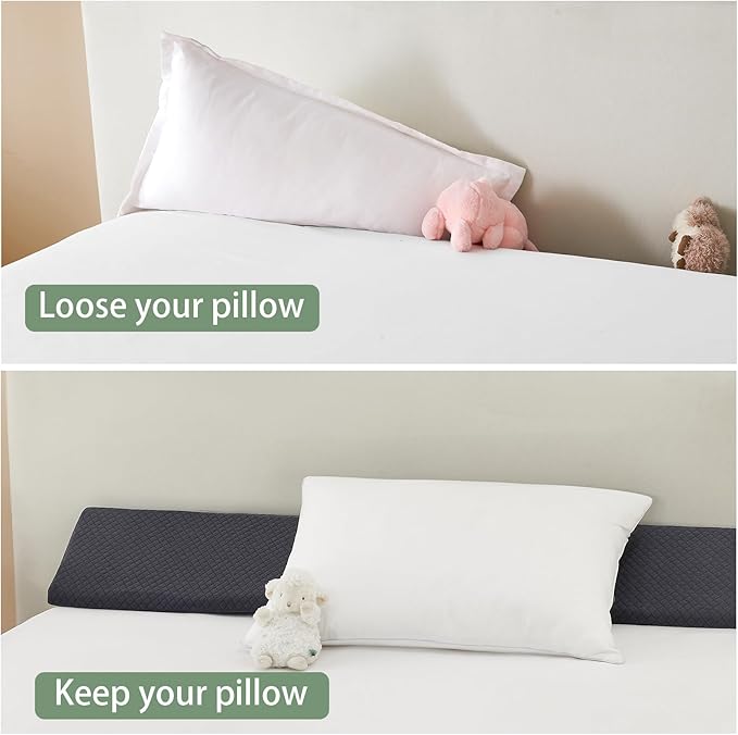 Full Size Bed Wedge Pillow - for Headboard Gap/Headboard Pillow/Mattress Wedge /Bed Gap Filler (54"x10"x6") - Bloster Triangle Pillow for Sleeping To Fill Gap (0-8") Between Headboard and Mattress