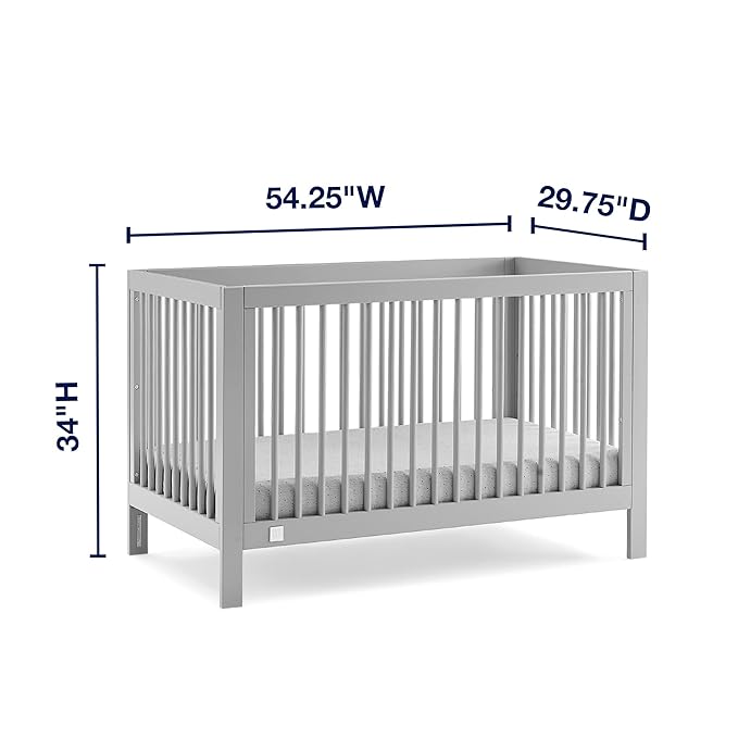 GAP babyGap Charlie 6-in-1 Convertible Crib - Greenguard Gold Certified, Grey