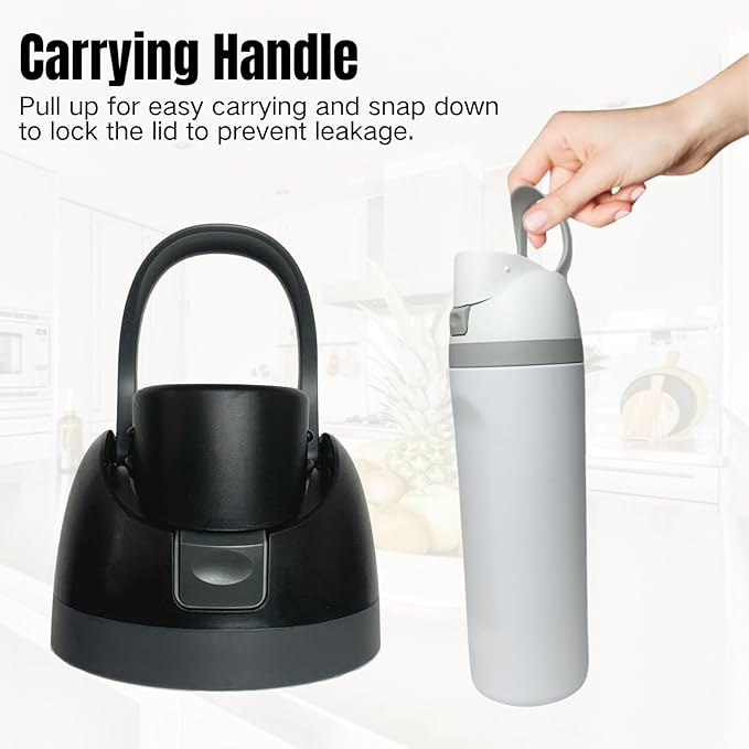 Replacement Cap for Owala Freesip, One Button Water Bottle Top Replacement Cap Compatible with Owala Cup, Replacement Accessories for Owala Free Sip 16oz 24oz 32oz 40oz, BPA-Free No Leak, Black