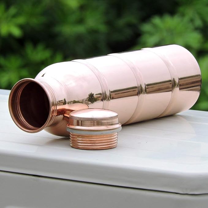 Pure Copper Water Bottle | Copper Stylish Bottle Joint Free with Ayurvedic Benefited 100% Pure and Leak Proof Bottle 33.84 US FL Ounce Capacity