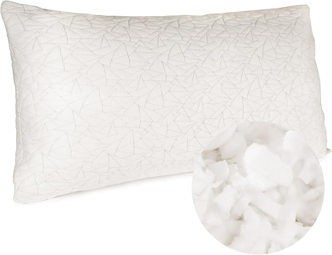 Bed Pillows for Sleeping, Shredded Memory Foam Pillows Adjustable Cooling Pillow for Side Back Stomach Sleepers,King Size Bed Pillow 1 Pack