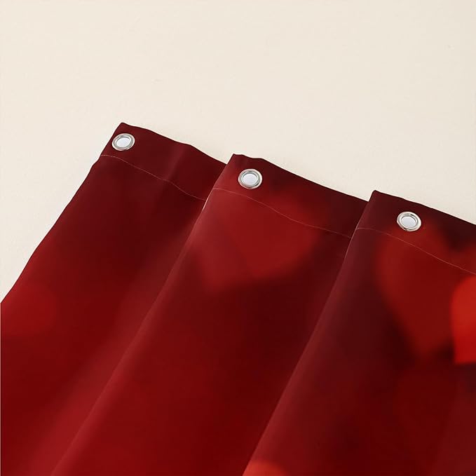 AILONEN Red Rose Shower Curtain for Bathroom, Romantic Flower Rose 3D Printed Valentine Wedding Bathroom Curtain,36" W*72" H Polyester Waterproof Bath Curtain with 12 Hooks