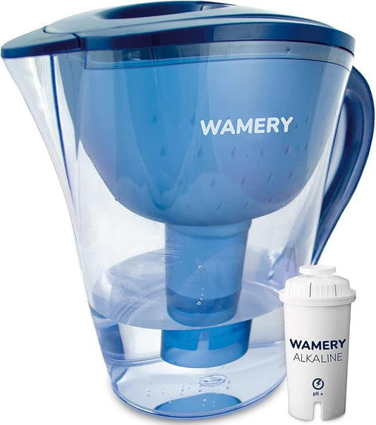 Alkaline Water Filter Pitcher 8 Cup, Free Filter Cartridge Included, Increases Water pH, Removes Lead, Chlorine, Copper. Fast Filtration, Water Purifier Pitcher