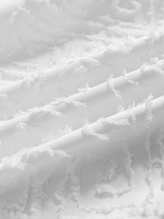 Tufted Bed Skirt Queen Size, Ruffled Bed Skirt with Split Corners, Queen Bed Skirt 18 Inch Drop, Boho Queen Size Bed Skirt White for Ruffled Bed Skirts, Bed Skirt Queen Size