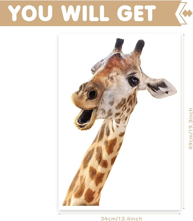 Giraffe Wall Decal Peel and Stick Funny Giraffe Stickers Gift for Friends Kids Room Funny Wall Window Decor Fridge Closet Stickers Decoration