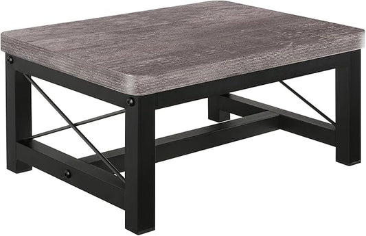 Wood Step Stool for Adults and Kids, Wooden Toddler Step Stool for High Bed, Step Stool Kids Helper with Non-Slip Feet, Using for Bedroom, Hold Up to 500 lbs (1 Tier Grey)