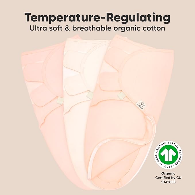 Baby Swaddle Sleep Sacks with Zipper - 3-Pack Newborn Swaddle Sack, Baby Swaddles Sleep Sack 0-3 Months, Wearable Blanket Baby, Baby Swaddle Blanket Wrap, Swaddle Sack, Easy Change Swaddle (Angelic)