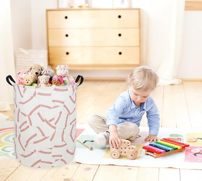 Kids Laundry Hamper,Baseball Laundry Basket Collapsible Boys Storage Baskets for Home,Office,Toy Organizer,Home Decor(Baseball)