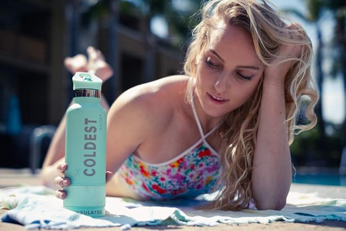 Coldest Sports Water Bottle with Straw Lid Vacuum Insulated Stainless Steel Metal Thermos Bottles Reusable Leak Proof Flask for Sports Gym (24 oz, Hyperspace White)