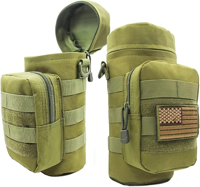 Outdoor Military Tactical Water Bottle Bag, Multi-Function Mount Water Bottle Bag for Camping Trip, with Adjustable Shoulder Strap, Large-Capacity Water Bottle Bag on Waist