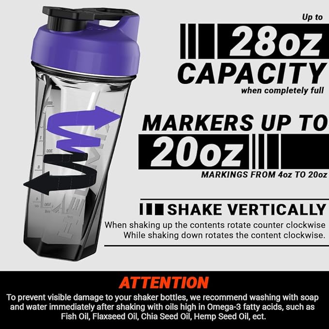 HELIMIX 2.0 Vortex Blender Shaker Bottle Holds upto 28oz | No Blending Ball or Whisk | USA Made | Portable Pre Workout Whey Protein Drink Shaker Cup | Mixes Cocktails Smoothies Shakes | Top Rack Safe