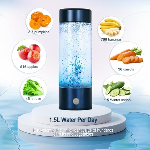 Hydrogen Water Bottle,Portable Hydrogen Water Generator Machine, Improve Water in 3 Minutes Quick Electrolysis, Suitable for Home, Office, Travel, Daily Drinking (Blue)