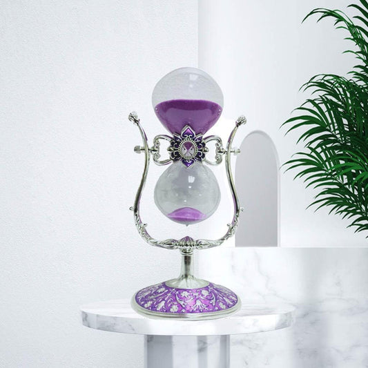 Sanduhr 30 Minuten,Hour Glass,360° flip Metal Vintage Hourglass,Hourglass Decor,for Home Decoration Office Desk Wedding Party Decor Kitchen Timer (Purple Sand)
