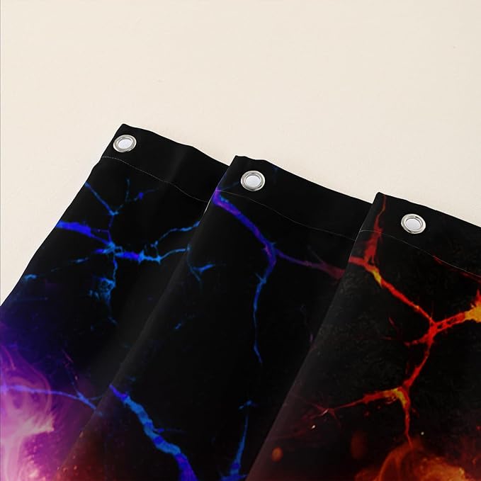 AILONEN Rose Shower Curtain for Bathroom,Purple Red Flame Fire Rose Hearts Print Bath Curtain,Modern Print Decoration Waterproof Shower Curtain with 12 Plastic Hooks, 72" W*72" H