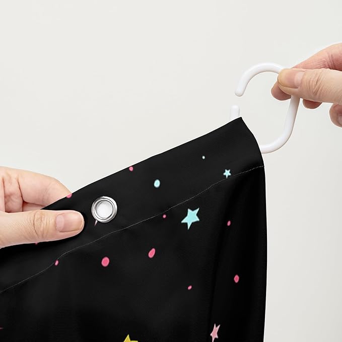 AILONEN Kawaii Cat Shower Curtains,Galaxy Aerospace Cat Bath Curtain for Bathroom,Outer Space Polyester Waterproof with 12 Plastic Hooks 72" W*78" H