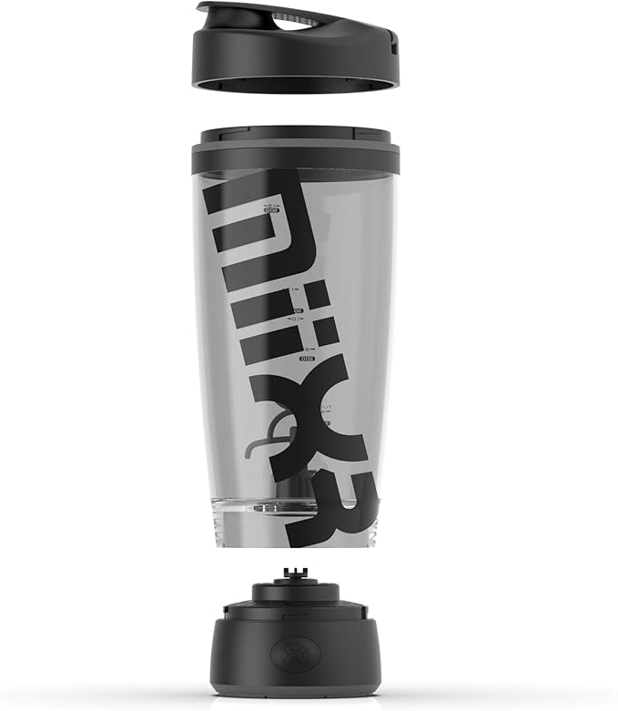 Promixx Original Shaker Bottle (MiiXR Edition) - Battery-powered for Smooth Protein Shakes - BPA Free, 20oz Cup (Black/Gray)