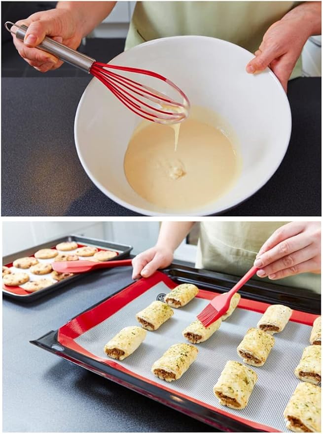 Kids Cooking Utensils Set - 5-Piece Kids Kitchen Tools - Safe Kids Baking Set - Food Grade Toddler Chef Supplies - Gender Neutral Silicone Cookware Kit with Spatula