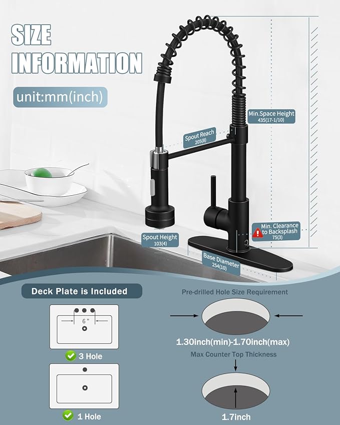 Bronze Kitchen Faucet with Sprayer, Kitchen Faucet with Soap Dispenser,Ktchen Faucets with Pull Down Sprayer,Single Hole Kitchen Sink Faucet with LED light,Oil Rubbed Faucet for Kitchen Sink