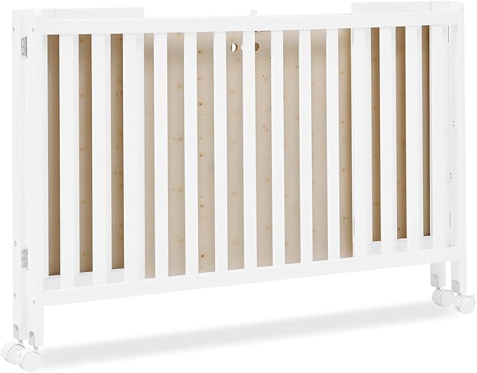 Delta Children Simmons Kids Aria Full Size Portable Folding Crib - Greenguard Gold Certified, Bianca White