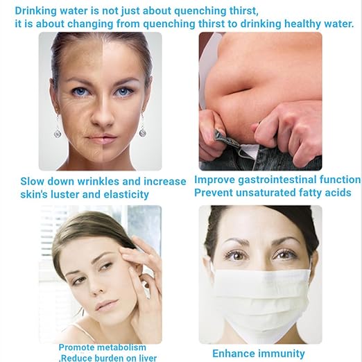 Hydrogen Water Bottle, 9000+ PPB Hydrogen Water, Food Grade Rechargeable Machine, Suitable for All Water, with Exhaust Hole, 3 Minutes and 18 Minutes Dual Mode (Single Bottle Gold)