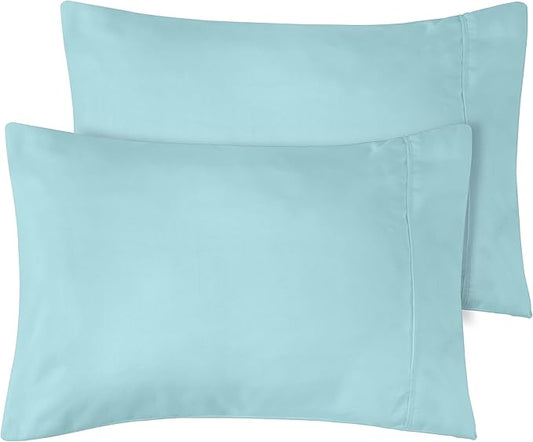 Utopia Bedding Toddler Pillow Cases - 2 Pack - Envelope Closure - Soft Brushed Microfiber Fabric - Shrinkage and Fade Resistant Pillow Covers 13 X 18 Inches (Toddler, Spa Blue)