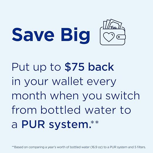 PUR PLUS 30-Cup Water Filter Dispenser with 1 Lead-Reducing PUR PLUS Filter, Dishwasher Safe, Powerful Filtration, Large Capacity with Slim, Space-Saving Design, White (DS1811Z)